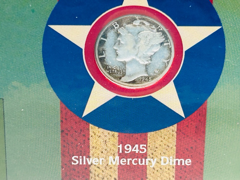 Photo 3 of 687328…WWII 1945 Victory coin and stamp collection-silver mercury dime