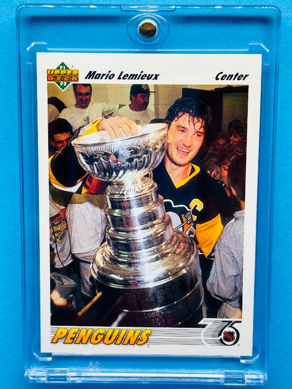 Photo 1 of 687476…Mario Lemieux card 156  in hard plastic case
