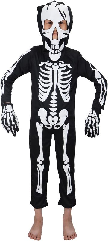 Photo 1 of FREE BEAUTY Skeleton Costume with Glow-in-The-Dark for kids,toddler, Halloween Party Dress for Girls,Boys- SIZE L 