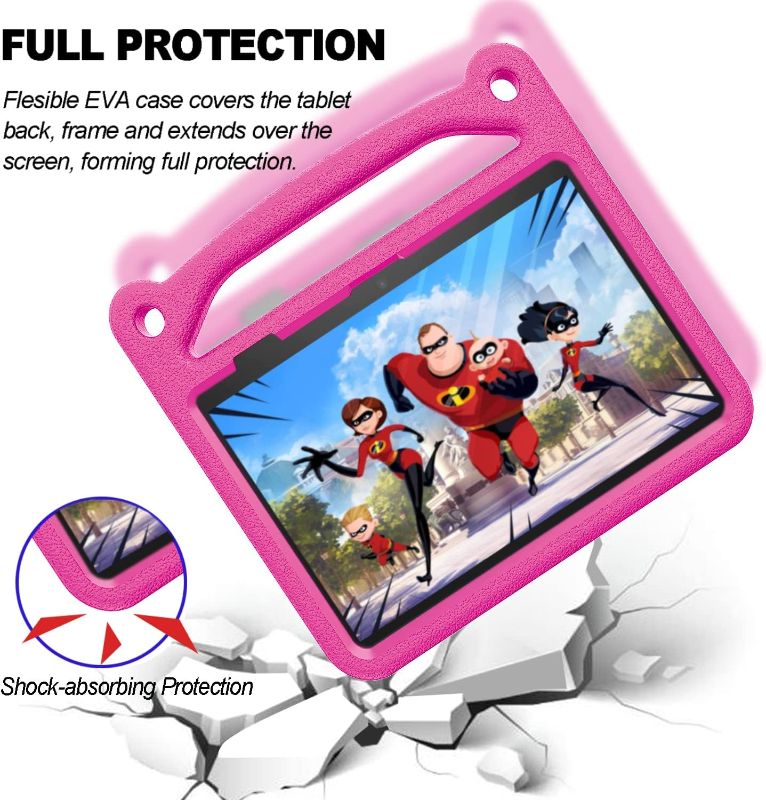 Photo 1 of All-New Fire 7 Tablet case(2022 Release),Fire 7 Tablet case for Kids, Riaour Light Weight Shockproof Kid-Proof Protective Cover with Handle Built-in Foldable Kickstand for Amazon fire 7 Tablet,Rose
