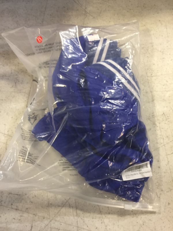 Photo 2 of ZJFZML Women Activewear 2 Piece Outfits Baseball Skirt Sets Short Sleeve Varsity Jackets Tennis Golf Dress Suit Blue X-Large