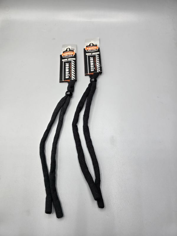 Photo 1 of 2pk Ergodyne Skullerz 3200 Cotton EyeWear Lanyard, Black