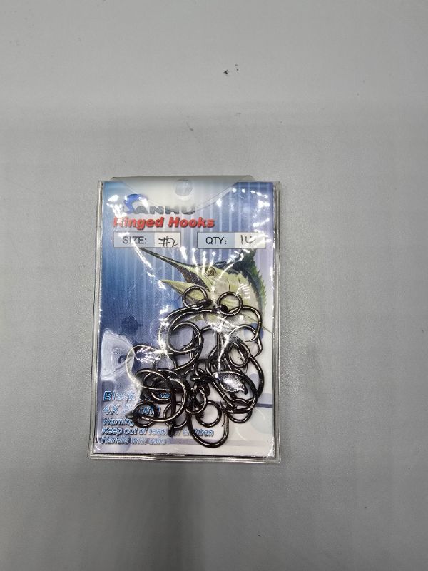 Photo 1 of SANHU Ringed Hooks 14pc Size 2/0 Black Nickle Circle Fish Hooks