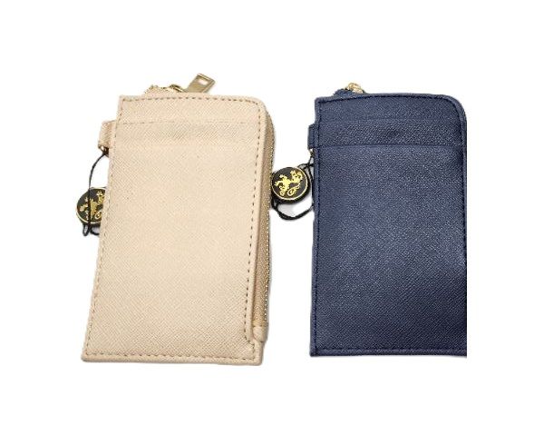 Photo 1 of 5” 2 Pack Lionel Wristlet Wallet Faux Leather, 4 Card Slots 1 ID Slot, 1 Zipper Pocket, Wrist Strap, Each, Small Slim & Compact Colors Cream &Navy Blue