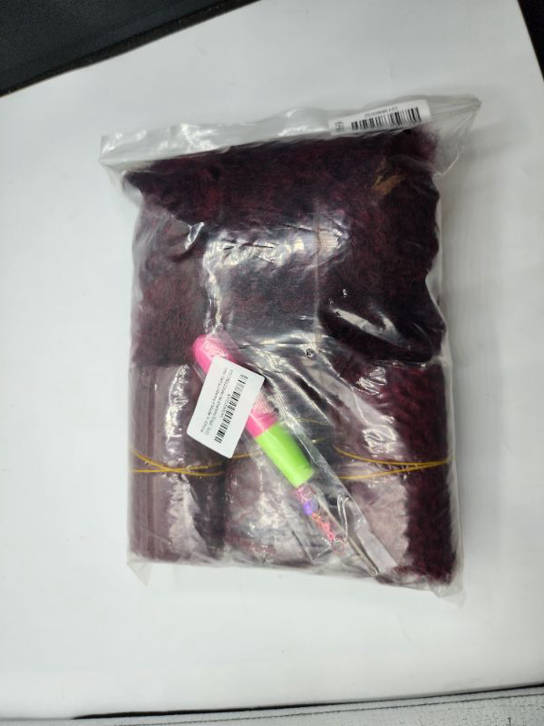 Photo 3 of Marley 16" Pre-Separated Burgundy Hair Extensions 6 Pack With Hook & Hair Accessories New