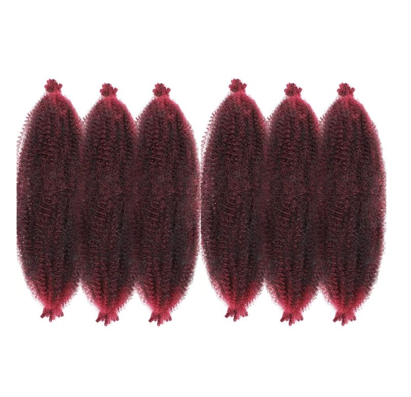 Photo 1 of Marley 16" Pre-Separated Burgundy Hair Extensions 6 Pack With Hook & Hair Accessories New