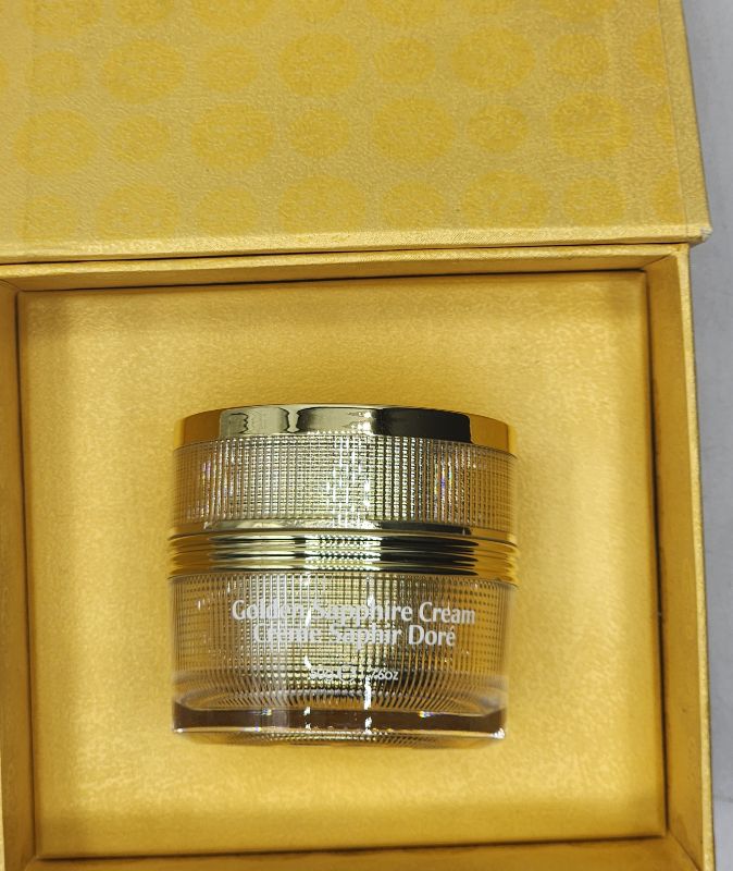 Photo 5 of Golden Sapphire Cream Yellow Sapphire Gemstone Includes Vitamin A Retinyl Palmitate Camellia Sinesis Extract Glabra Root Extract Europaea Fruit Oil Reduce Appearance of Aging Leaves Skin Rejuvenated and Smooth New 