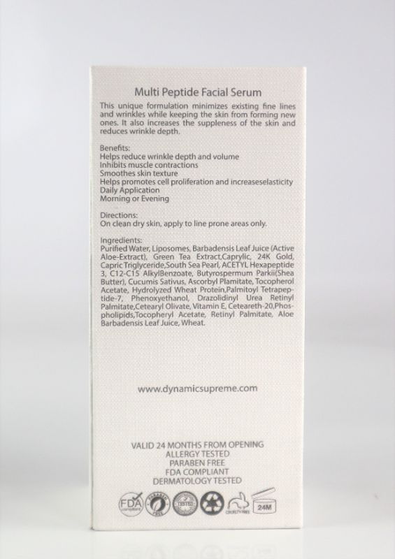 Photo 4 of Multi Peptide Facial Serum Minimizes Existing Fine Lines & Wrinkles Keeping the Skin From Forming New Ones Increasing Suppleness of Skin & Reducing Wrinkles Depth New