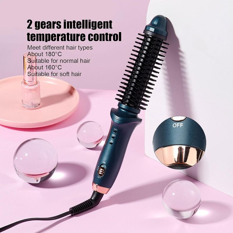 Photo 2 of Curling Iron, Smart Thermostatic Curling Brush Straight Curly Hair Dual Purpose