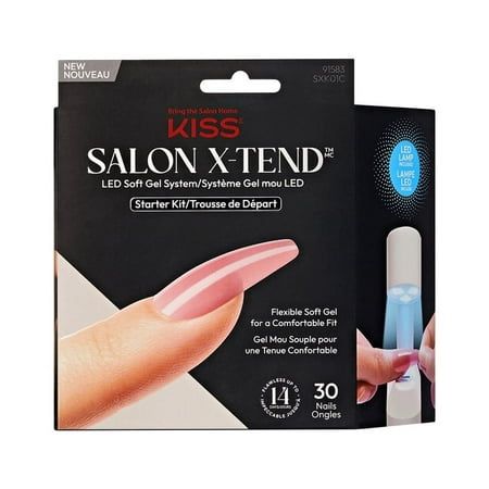 Photo 5 of KISS Salon X-tend LED Soft Gel System Starter Kit Tone Pink Long Coffin 36 Ct New