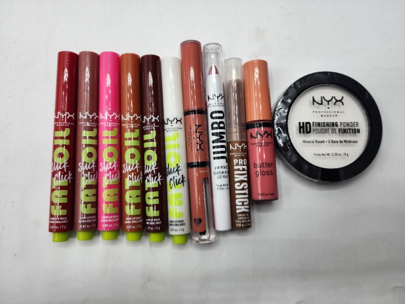 Photo 1 of 9 NYX Lipsticks 1 HD Finishing Powder 1 Eye Pencil & 1 Correcting Concealer New 