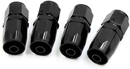 Photo 1 of 4Pcs 6AN Straight Swivel Hose End Fitting for Fuel Oil Line Aluminum Black (Straight)