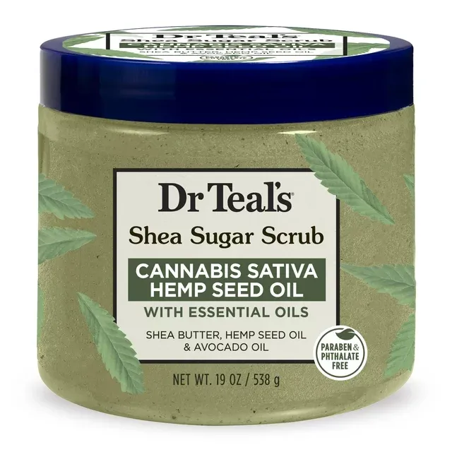 Photo 1 of 2 Pack Dr Teal S Shea Sugar Body Scrub Cannabis Sativa Hemp Seed Oil with Essential Oils 19 Oz 