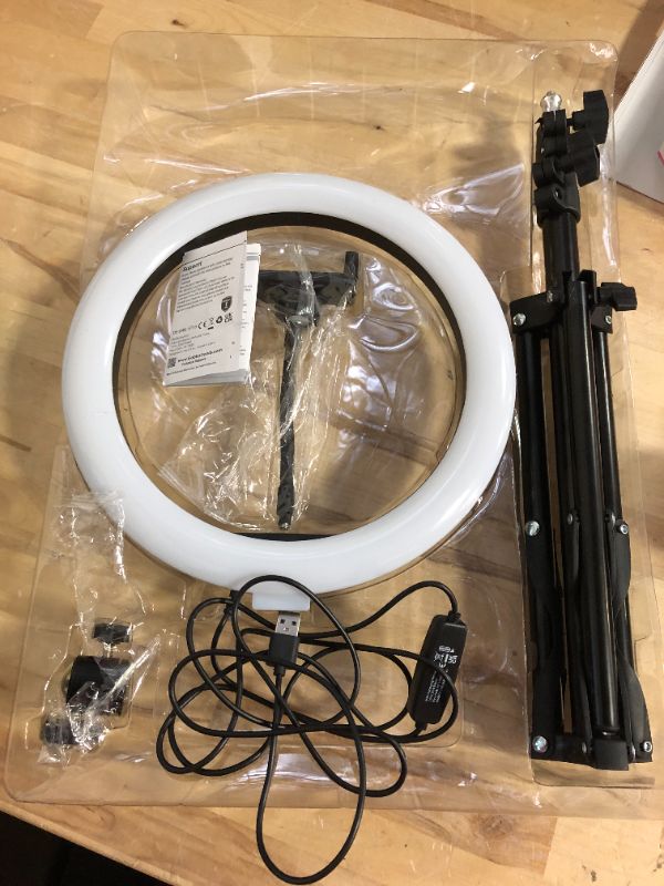 Photo 4 of GabbaGoods Extendable Clip On Selfie Ring Light 10" USB Powered Multi Light Effects & Brightness Built In Remote New 