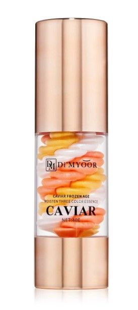 Photo 1 of Tri Color Essence Serum Caviar Frozen Age Hydrating Enhances Skin Elasticity Deep Nourishment Radiant Glow Features Fluorophogopite Mica and Pigment Yellow 12 Imparting Youthful Glow Prevent Dryness Maintain Skin Balance New 