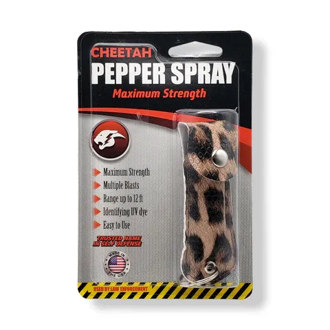 Photo 1 of 2 Pack Cheetah Print Self Defense Cheetah Pepper Spray Maximum Strength 12ft Range UV Dye 
