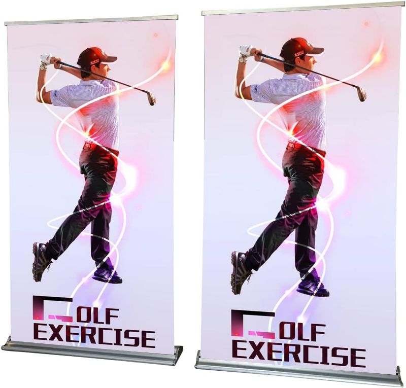 Photo 1 of STAND-HOO 33½"x92 Deluxe Retractable Roll Up Banner Stand With Wide-Bottomed Sitting and Super High Banners Display Stand