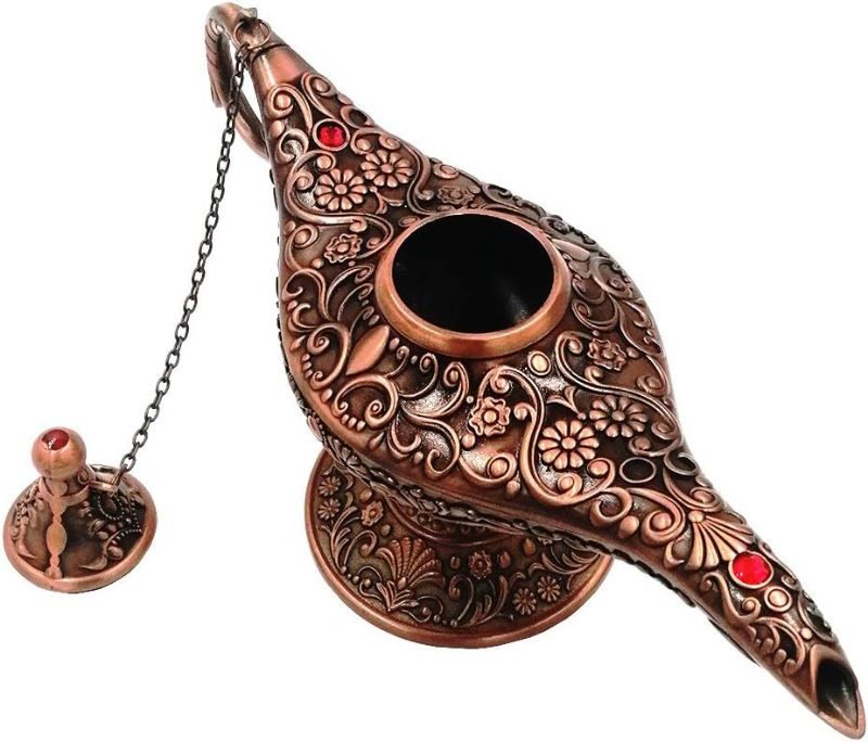 Photo 1 of Vintage Aladdin Magic Genie Lamp,Metal Wishing