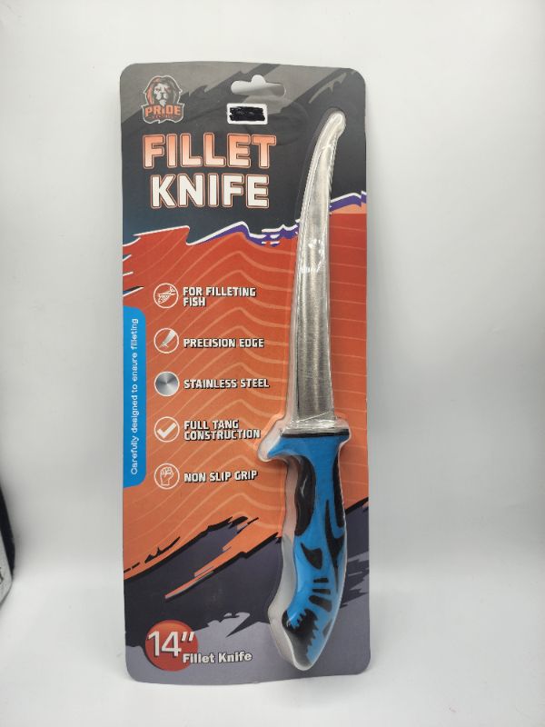 Photo 1 of 14" Pride Fillet Knife Non Slip Grip Stainless Steel 