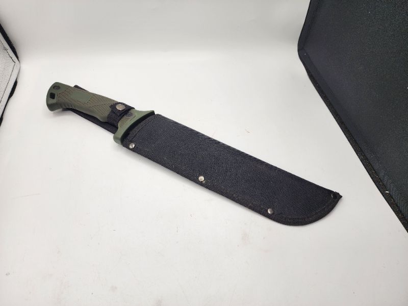 Photo 4 of 16" Military Style Field Hunter Survival Outdoor Saw Back Machete 10" Blade With Sheath 