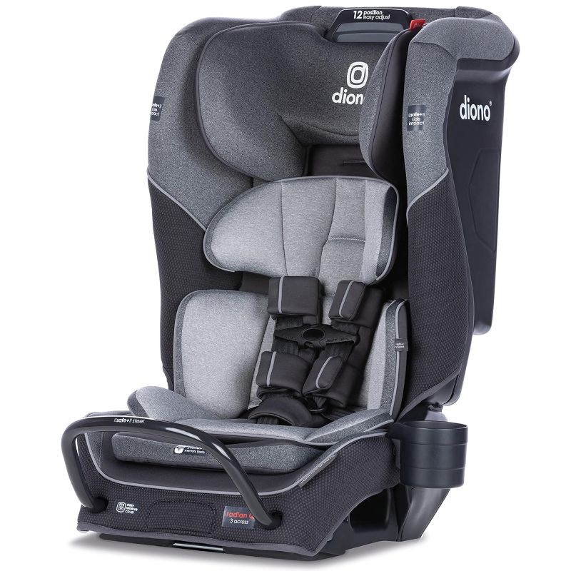 Photo 1 of Diono Radian 3QX 4-in-1 Rear & Forward Facing Convertible Car Seat, Safe+ Engineering 3 Stage Infant Protection, 10 Years 1 Car Seat, Ultimate Protection, Slim Fit 3 Across, Gray Slate