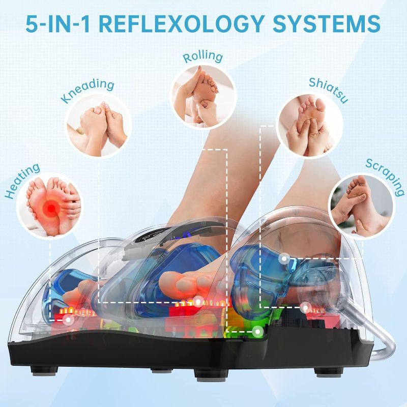 Photo 1 of Foot Massager Machine - Improves Blood Flow Circulation, Deep Kneading & Tissue with Heat/Remote, Neuropathy, Plantar Fasciitis, Diabetics, Pain Relief