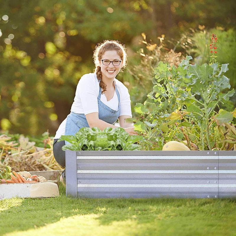 Photo 1 of  Galvanized Raised Garden Beds for Vegetables Large Metal Planter Box Steel Kit Flower Herb, 5x3x1ft