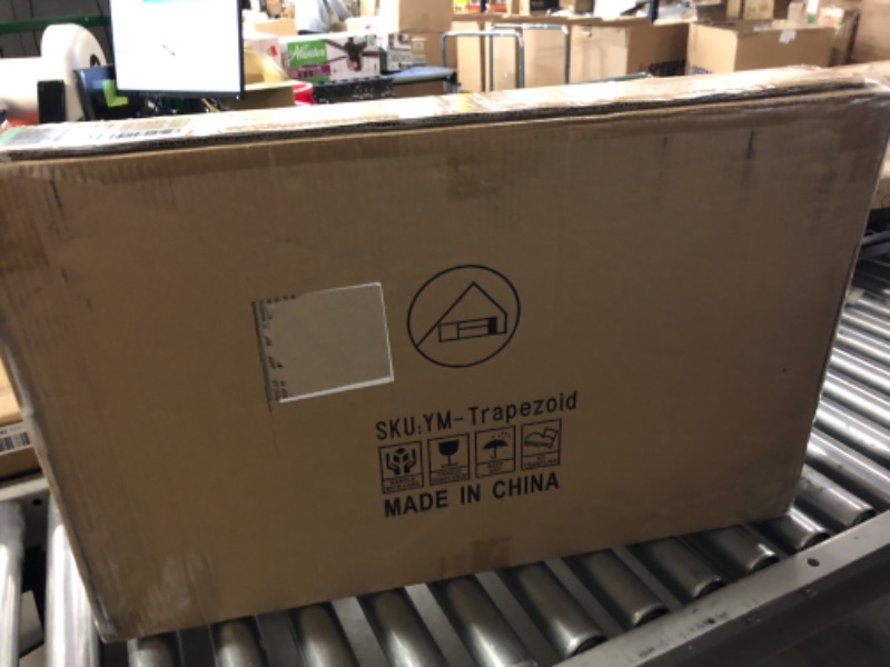 Photo 1 of Metal Legs for Table Trapezoid Shape28 H Tall Metal Table Leg Heavy Duty Metal Desk Legs Industrial Table Legs Set of 2,Black,No Planks Trapezoid-28"H