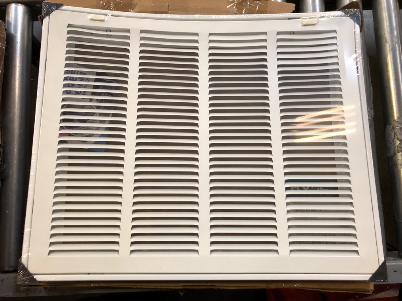 Photo 2 of 20" X 16" Steel Return Air Filter Grille for 1" Filter - Easy Plastic Tabs for Removable Face/Door - HVAC DUCT COVER - Flat Stamped Face -White [Outer Dimensions: 21.75w X 17.75h] White 20 X 16