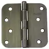 Photo 1 of 4 in. Antique Brass Steel Door Hinge 5/8 in. Corner Radius with Screws (12-Pack)
