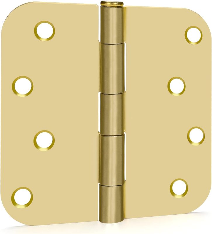 Photo 1 of 18 Pack goldenwarm 4 inch Black Door Hinges Interior Door Hinges Black Matte, Heavy Duty Exterior Door Hinges 4in x 4in with 5/8" Radius Corners 18 GOLD 