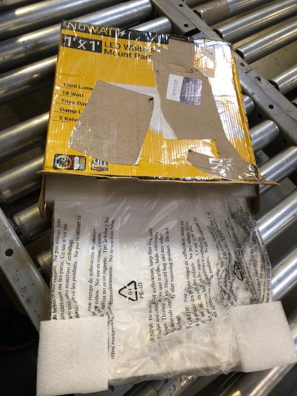 Photo 1 of NUWATT 1x2 LED Surface Mount Panel 22W - Internal Driver, 5 CCT Selectable 2700K, 3000K, 3500k, 4000K, 5000K, Triac Dimmable, Ultra Thin Ceiling Fixture, 120V, 1 inch Thick 5 Kelvin Selectable 1x2 FT