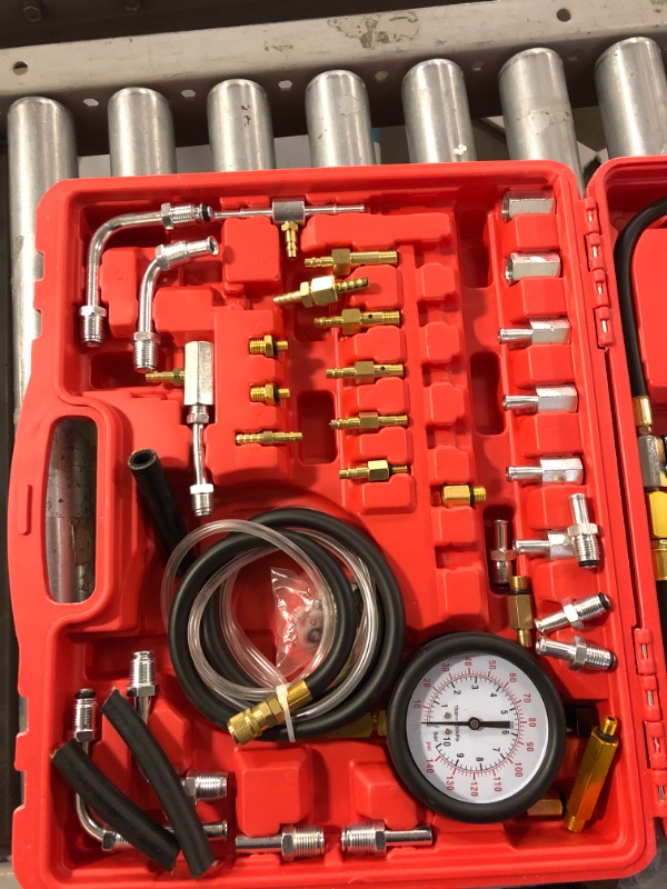 Photo 3 of DAYUAN Fuel Injection Pressure Tester Kit, 0-140 PSI Gauge Dual Dial for Accurate Reading