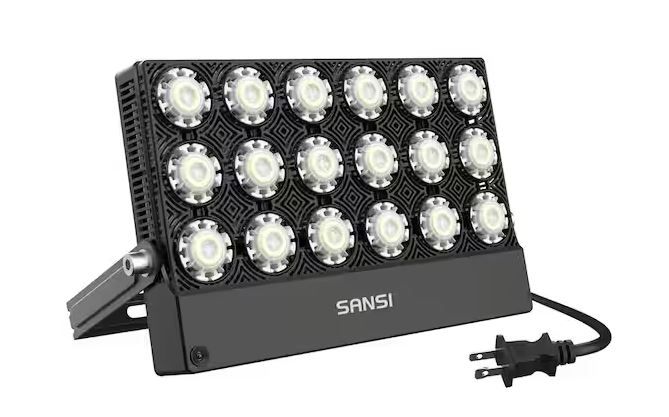 Photo 1 of 100-Watt Black 10,000 Lumens Outdoor Integrated LED IP66 Waterproof 5700K Daylight Panel Flood Light
