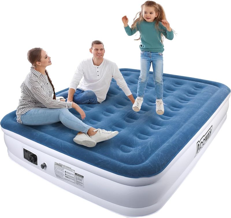 Photo 1 of ACOWAY Premium Queen Air Mattress with Built-in Pump (60") - Durable, Waterproof Inflatable Bed for Camping, Travel, and Home Use - Quick Inflation/Deflation, Comfortable & Portable
