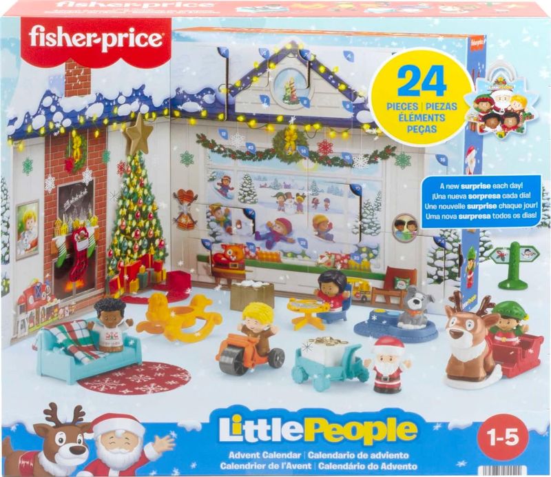 Photo 1 of Fisher-Price Little People Advent Calendar, Christmas santa playset, 24 Toys for Pretend Play, Gift for Toddlers and Preschool Kids Ages 1 to 5 Years