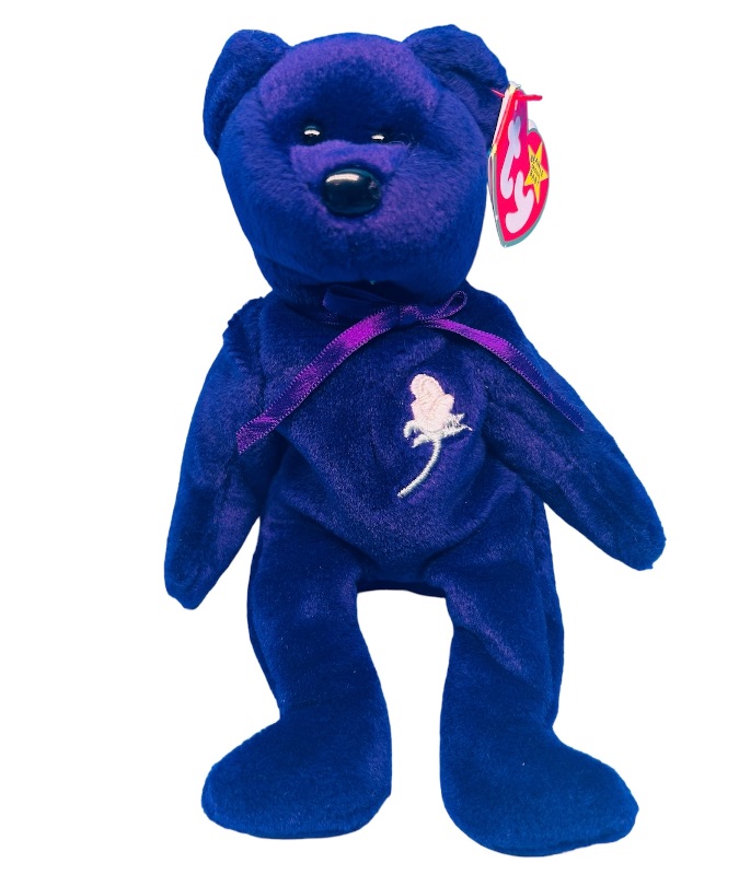 Photo 1 of 698353…TY purple princess Diana beanie bear in plastic bag