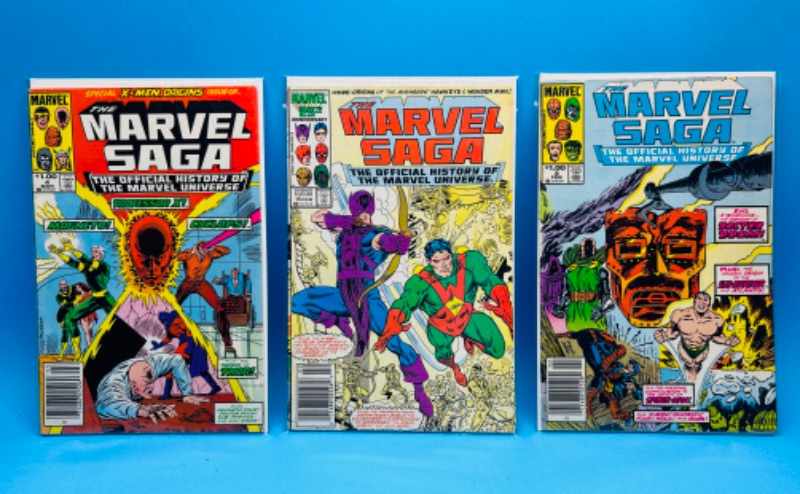 Photo 1 of 698379… 3 older marvel saga  comics in plastic sleeves 