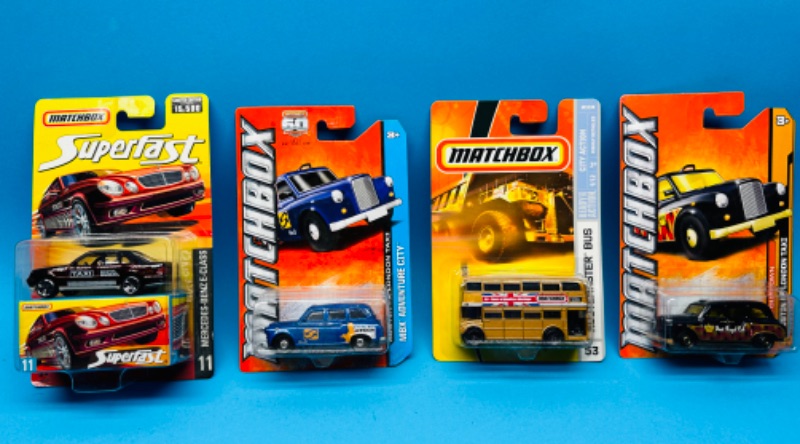 Photo 1 of 698444…4 matchbox die cast taxis 