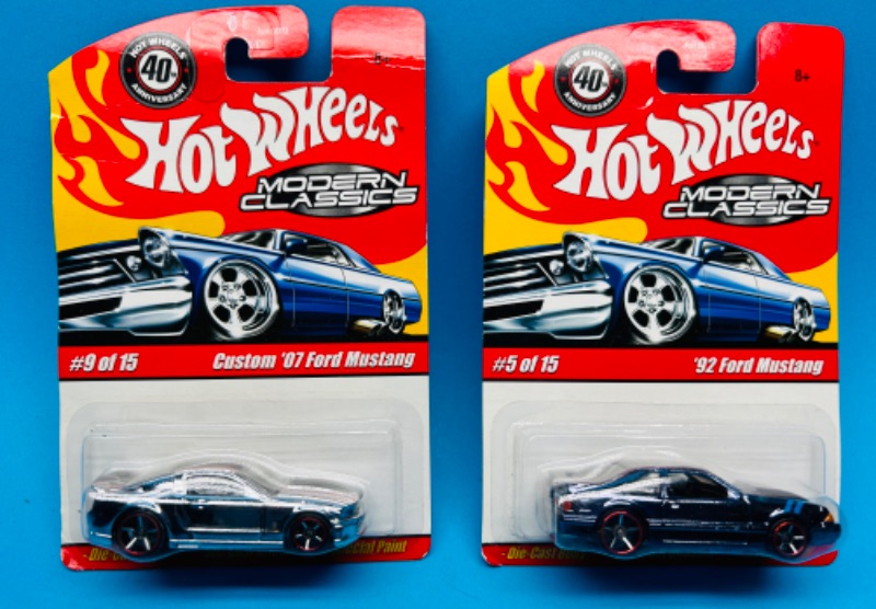 Photo 1 of 698446…2 hot wheels classics die cast mustangs with special paint 