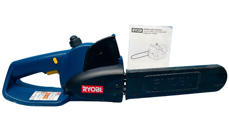 Photo 1 of 698455…used Ryobi cordless chain saw 18 volt- no battery chain needs to be sharpened 