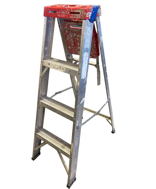 Photo 1 of 698461…used 4 foot Werner painting ladder- paint stains 