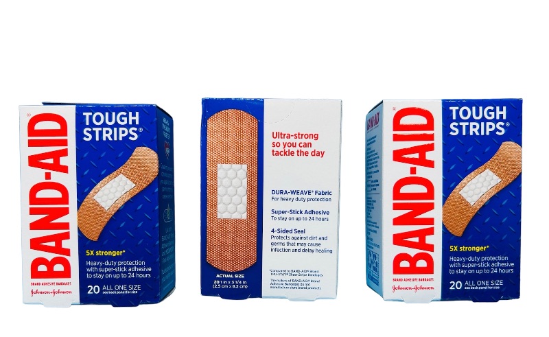 Photo 1 of 698528… 3 boxes of band-aid tough strips bandages 