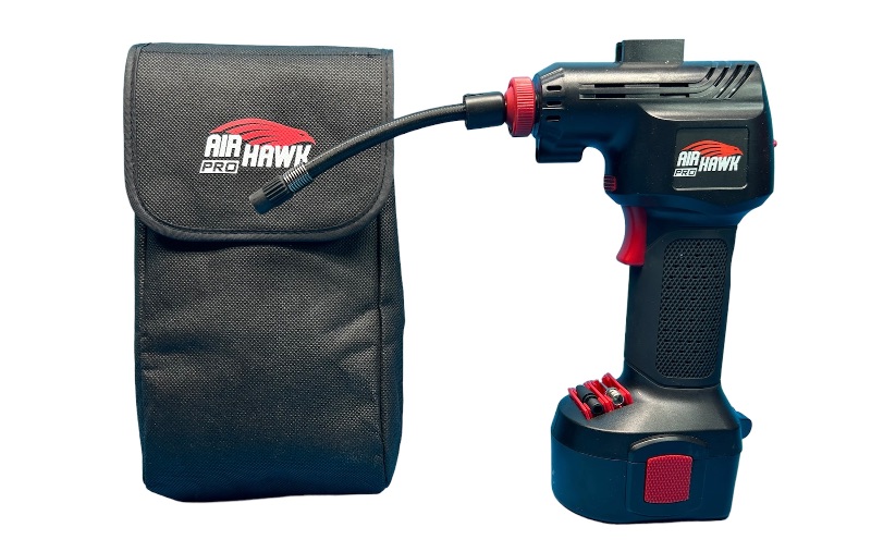 Photo 1 of 698567….Air Hawk pro automatic cordless tire inflator- 2 batteries, charger and pouch- bike,car, etc