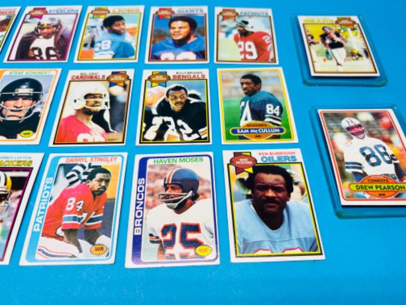 Photo 4 of 698573… 20 vintage wide receivers 1978-80 football cards in 2 thick toploaders 