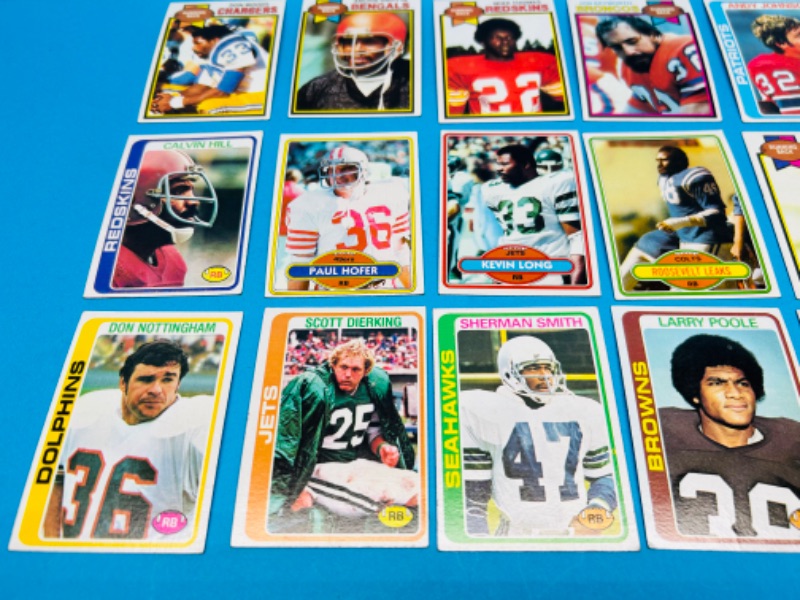 Photo 3 of 698576… 20 vintage running backs 1978-80 football cards in 2 thick toploaders 