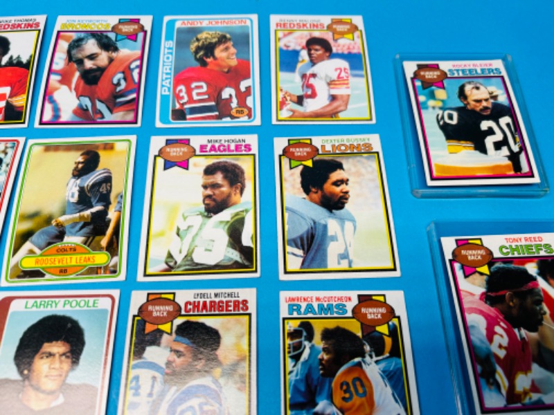 Photo 4 of 698576… 20 vintage running backs 1978-80 football cards in 2 thick toploaders 