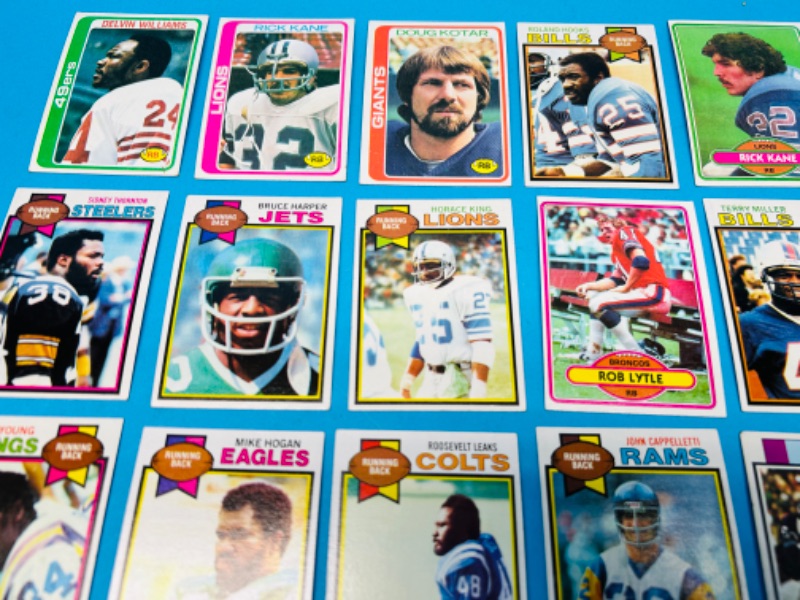 Photo 2 of 698577…  20 vintage running backs 1978-80 football cards in 2 thick toploaders 