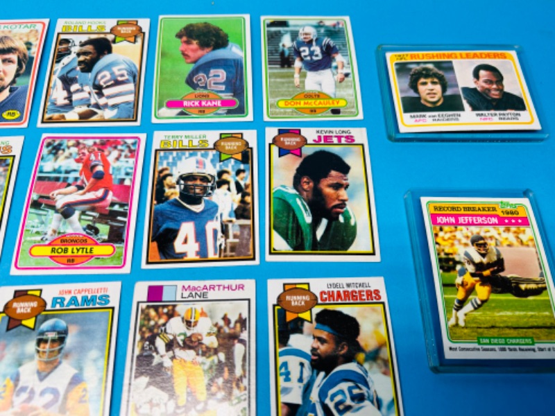 Photo 3 of 698577…  20 vintage running backs 1978-80 football cards in 2 thick toploaders 