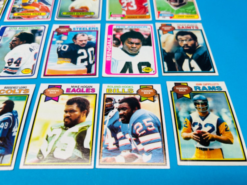Photo 4 of 698578…18 vintage running backs 1978-80 football cards in 2 thick toploaders 